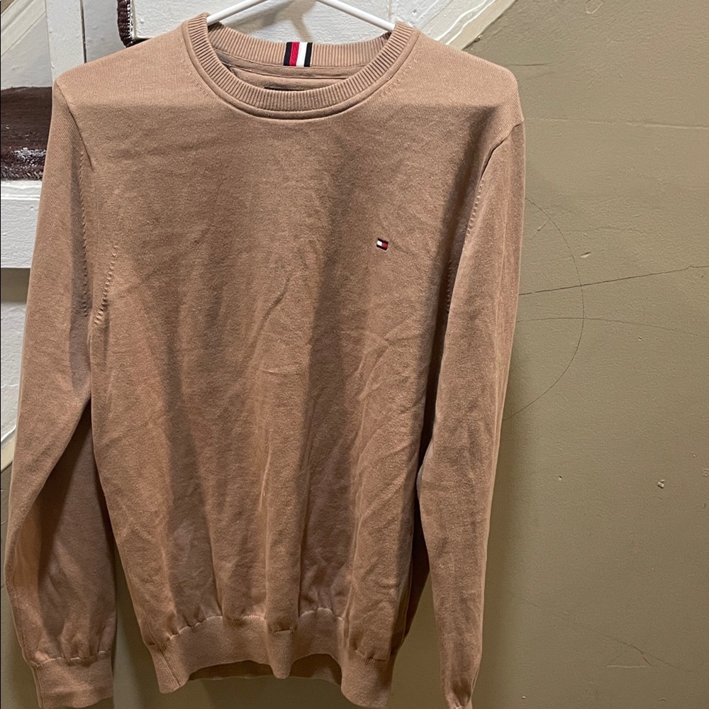 Tommy Hilfiger Men's Beige Crewneck Sweater